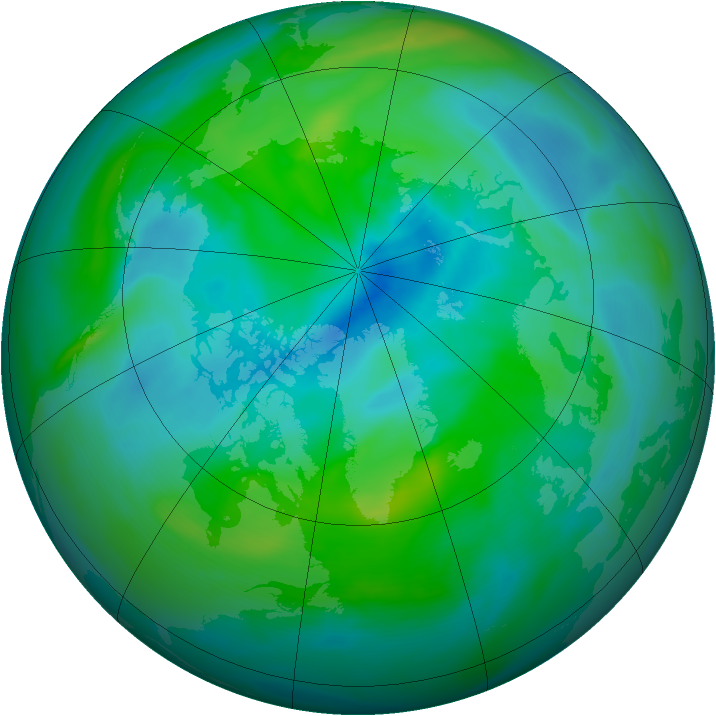 Arctic ozone map for 08 September 2006